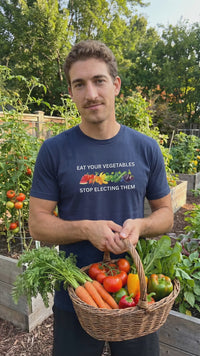 Load and play video in Gallery viewer, Eat Your Vegetables Stop Electing Them.  Funny Political Gardening T-Shirt - Heavyweight Cotton Tee